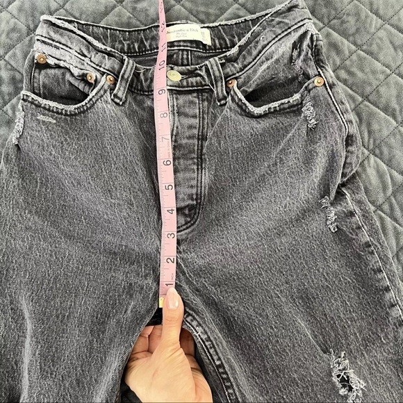 Abercrombie & Fitch Jeans Women Size 25 0 S The Dad High Rise Washed Black C - Picture 6 of 8